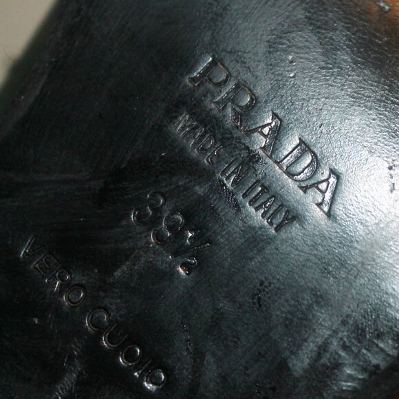 Rare PRADA Y2K Patent Chunky Heels Funky Loafers Shoes 39.5 US 9 - Picture 6 of 7